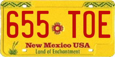 NM license plate 655TOE