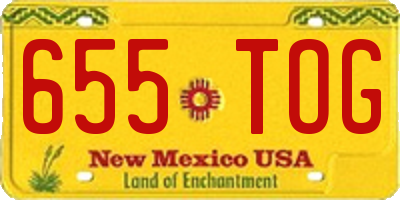 NM license plate 655TOG