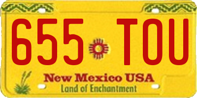 NM license plate 655TOU