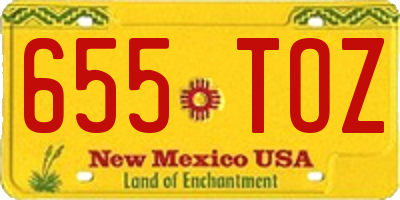 NM license plate 655TOZ