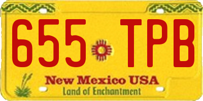 NM license plate 655TPB