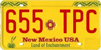 NM license plate 655TPC