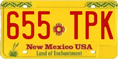 NM license plate 655TPK