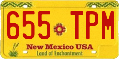 NM license plate 655TPM