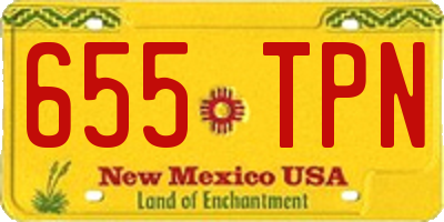 NM license plate 655TPN