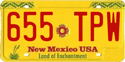 NM license plate 655TPW