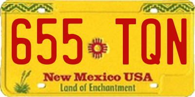 NM license plate 655TQN