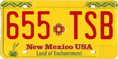 NM license plate 655TSB
