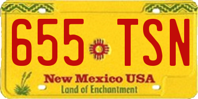 NM license plate 655TSN
