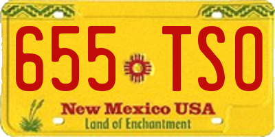 NM license plate 655TSO
