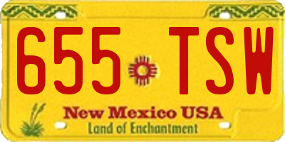 NM license plate 655TSW