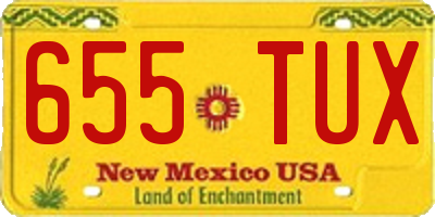 NM license plate 655TUX
