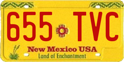 NM license plate 655TVC