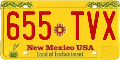NM license plate 655TVX
