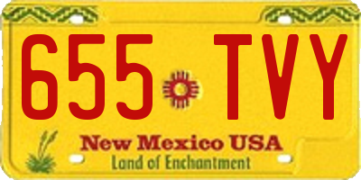 NM license plate 655TVY
