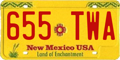NM license plate 655TWA