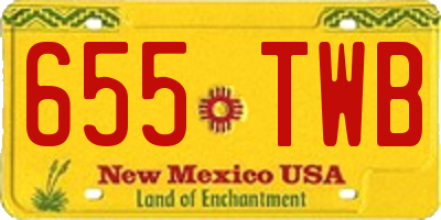 NM license plate 655TWB