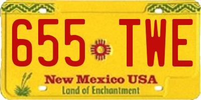 NM license plate 655TWE