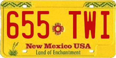 NM license plate 655TWI