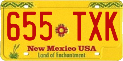 NM license plate 655TXK