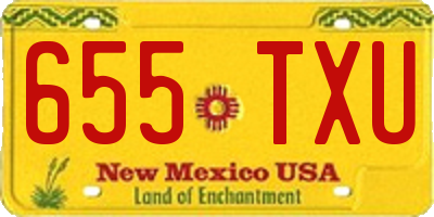 NM license plate 655TXU