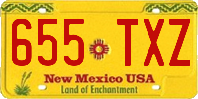NM license plate 655TXZ