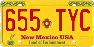 NM license plate 655TYC