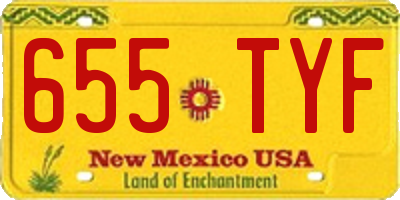 NM license plate 655TYF