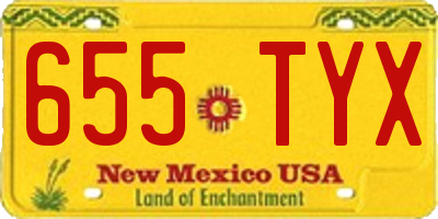 NM license plate 655TYX