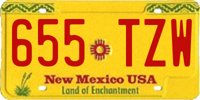 NM license plate 655TZW