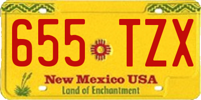 NM license plate 655TZX