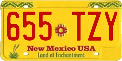 NM license plate 655TZY