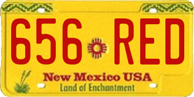 NM license plate 656RED
