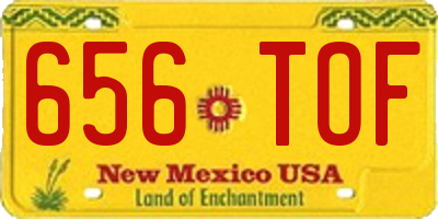 NM license plate 656TOF