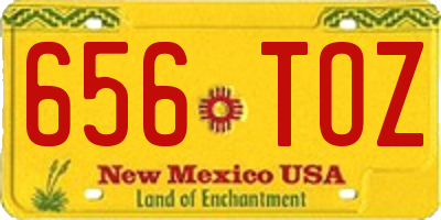 NM license plate 656TOZ