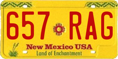 NM license plate 657RAG