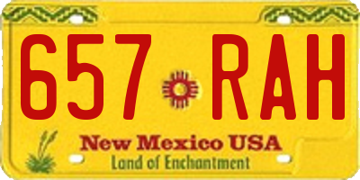 NM license plate 657RAH