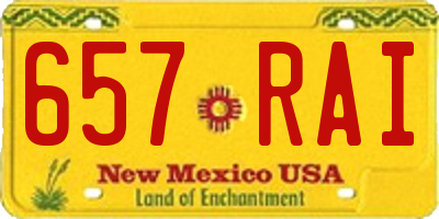 NM license plate 657RAI