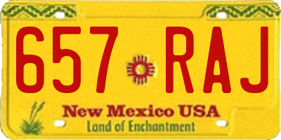 NM license plate 657RAJ