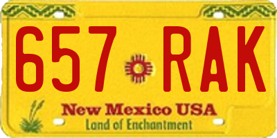 NM license plate 657RAK