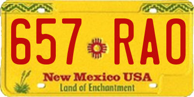 NM license plate 657RAO