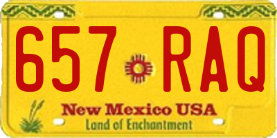 NM license plate 657RAQ