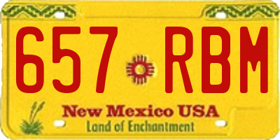 NM license plate 657RBM