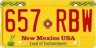 NM license plate 657RBW
