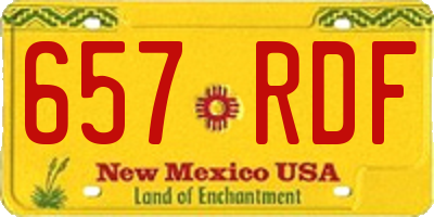 NM license plate 657RDF