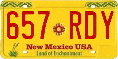 NM license plate 657RDY