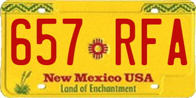 NM license plate 657RFA