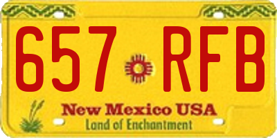 NM license plate 657RFB