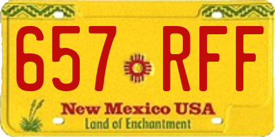 NM license plate 657RFF