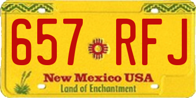 NM license plate 657RFJ